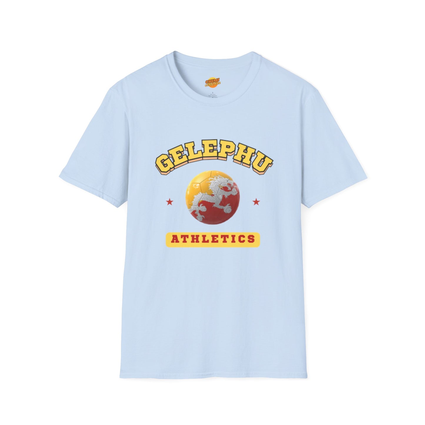 Gelephu Soccer Tee | Unisex Softstyle Shirt | Design 1