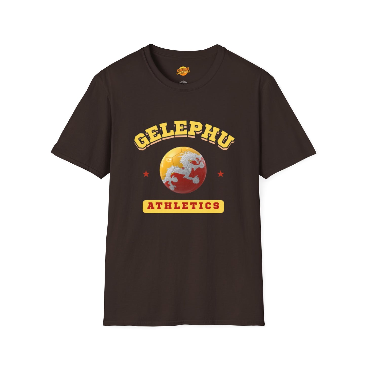 Gelephu Soccer Tee | Unisex Softstyle Shirt | Design 1