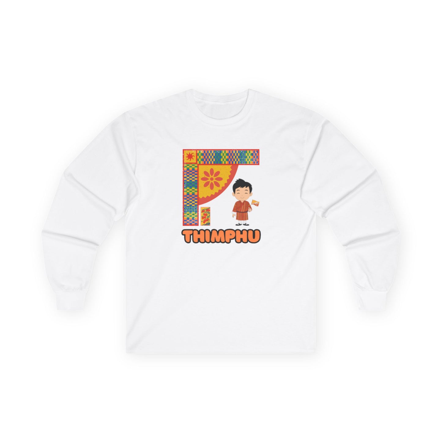 Thimphu Long Sleeve Tee | Unisex Cotton Shirt | Design 2