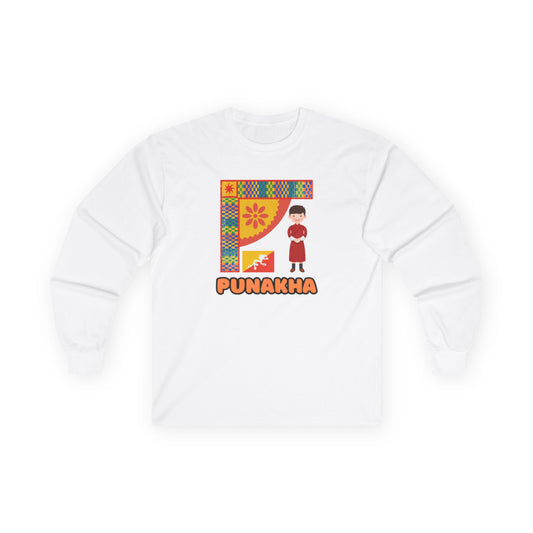 Punakha Long Sleeve Tee | Unisex Cotton Shirt | Design 1