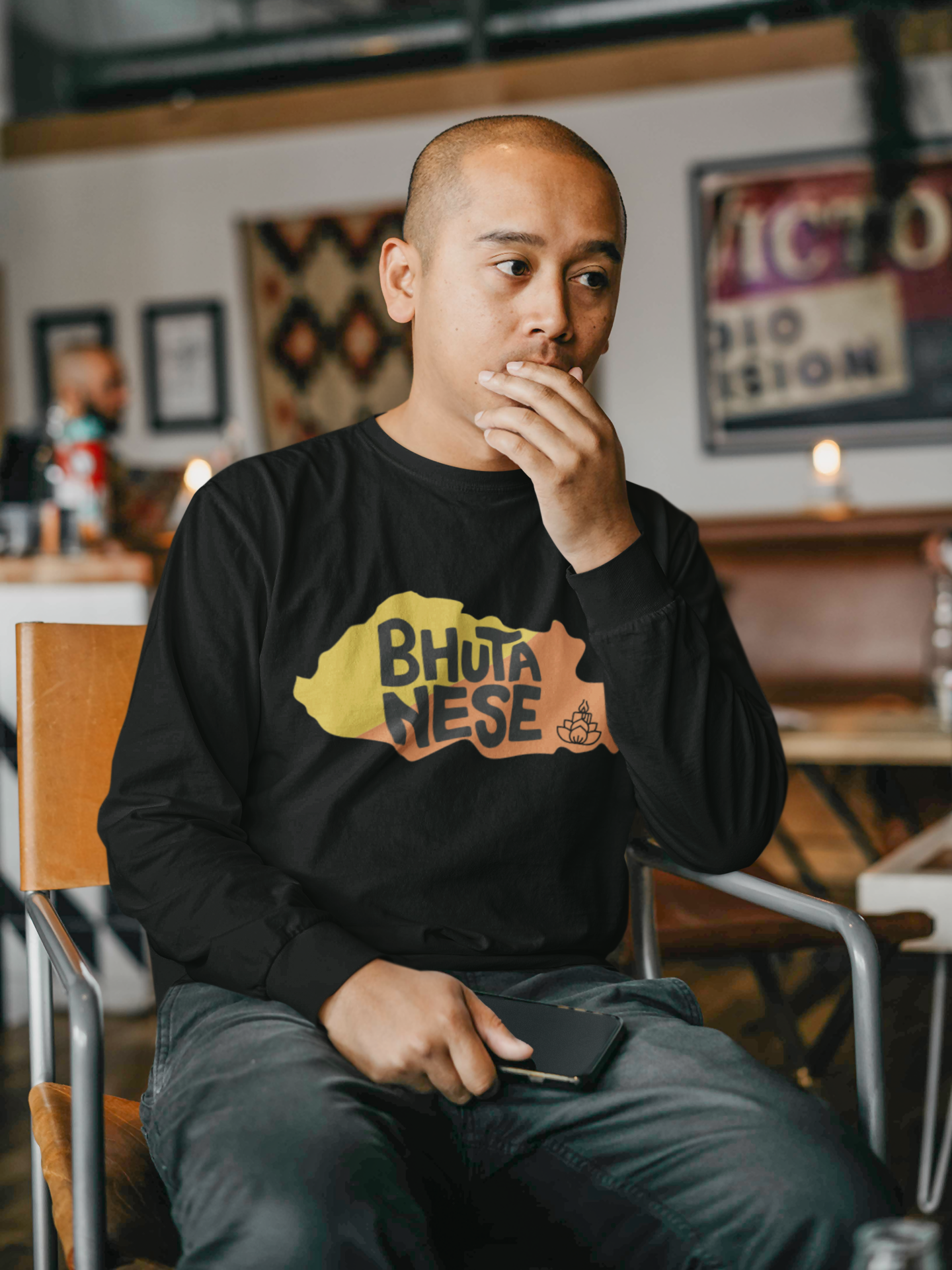 Bhutanese Long Sleeve Tee | Unisex Cotton Shirt | Design 2