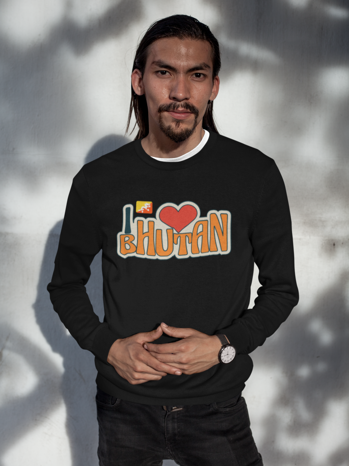 I Love Bhutan Long Sleeve Tee | Unisex Cotton Shirt