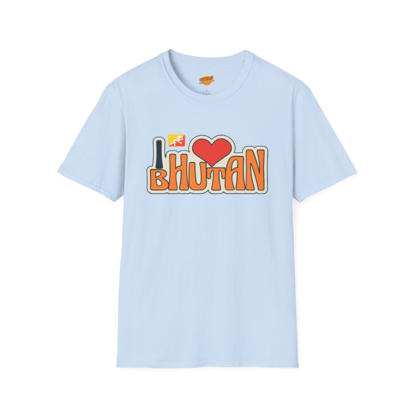 I Love Bhutan Graphic Tee | Unisex Softstyle Shirt