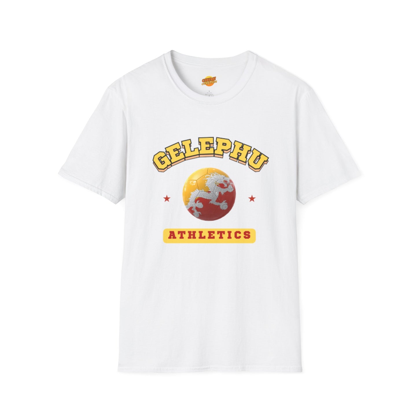 Gelephu Soccer Tee | Unisex Softstyle Shirt | Design 1