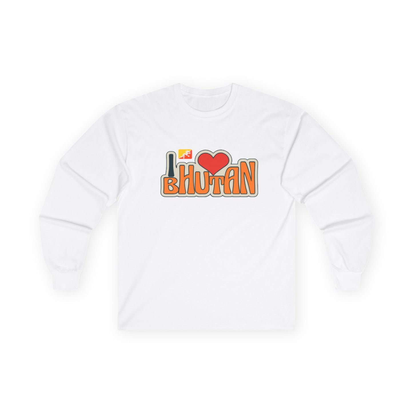 I Love Bhutan Long Sleeve Tee | Unisex Cotton Shirt