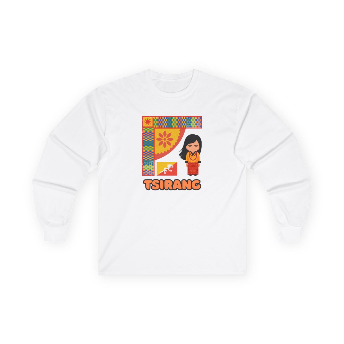 Tsirang Long Sleeve Tee | Unisex Cotton Shirt | Design 1