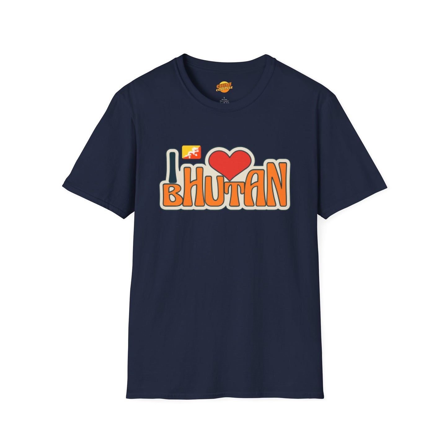 I Love Bhutan Graphic Tee | Unisex Softstyle Shirt
