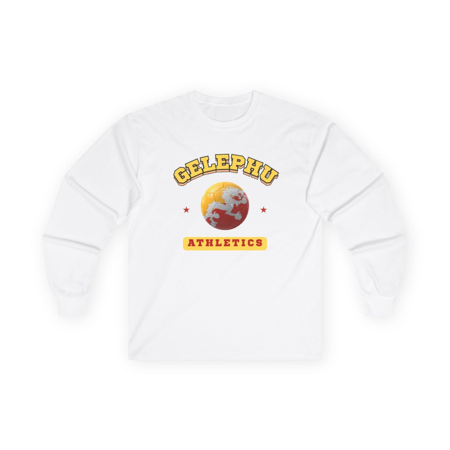 Gelephu Soccer Long Sleeve Tee | Unisex Cotton Shirt | Design 1