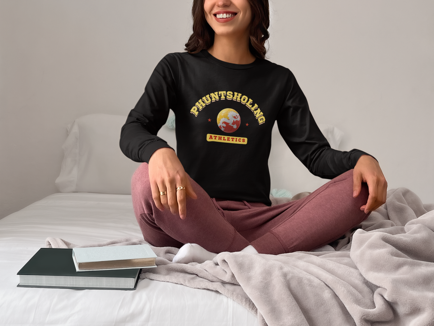 Phuntsholing Soccer Long Sleeve Tee | Unisex Cotton Shirt | Design 1