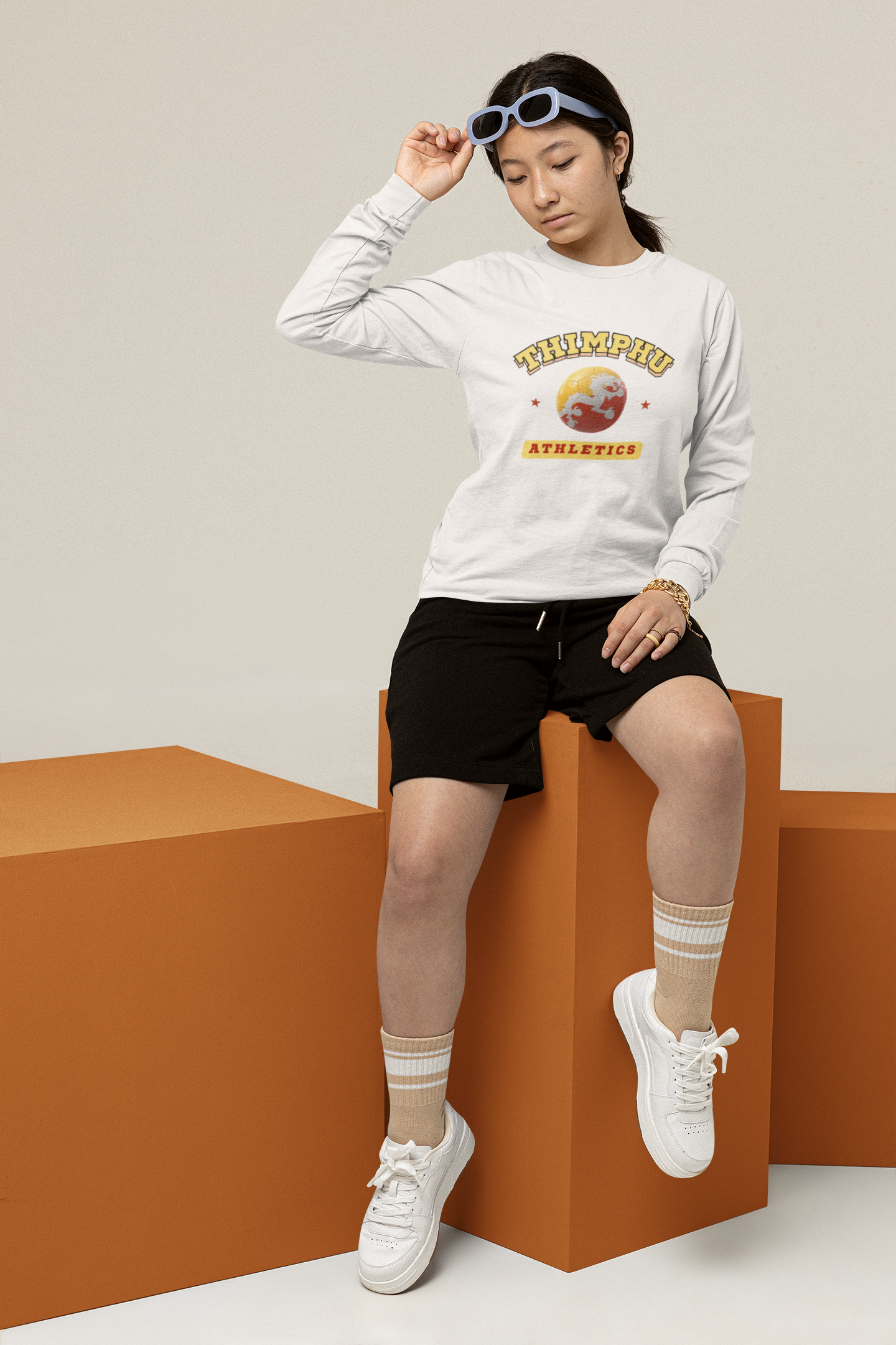 Thimphu Soccer Long Sleeve Tee | Unisex Cotton Shirt | Design 1