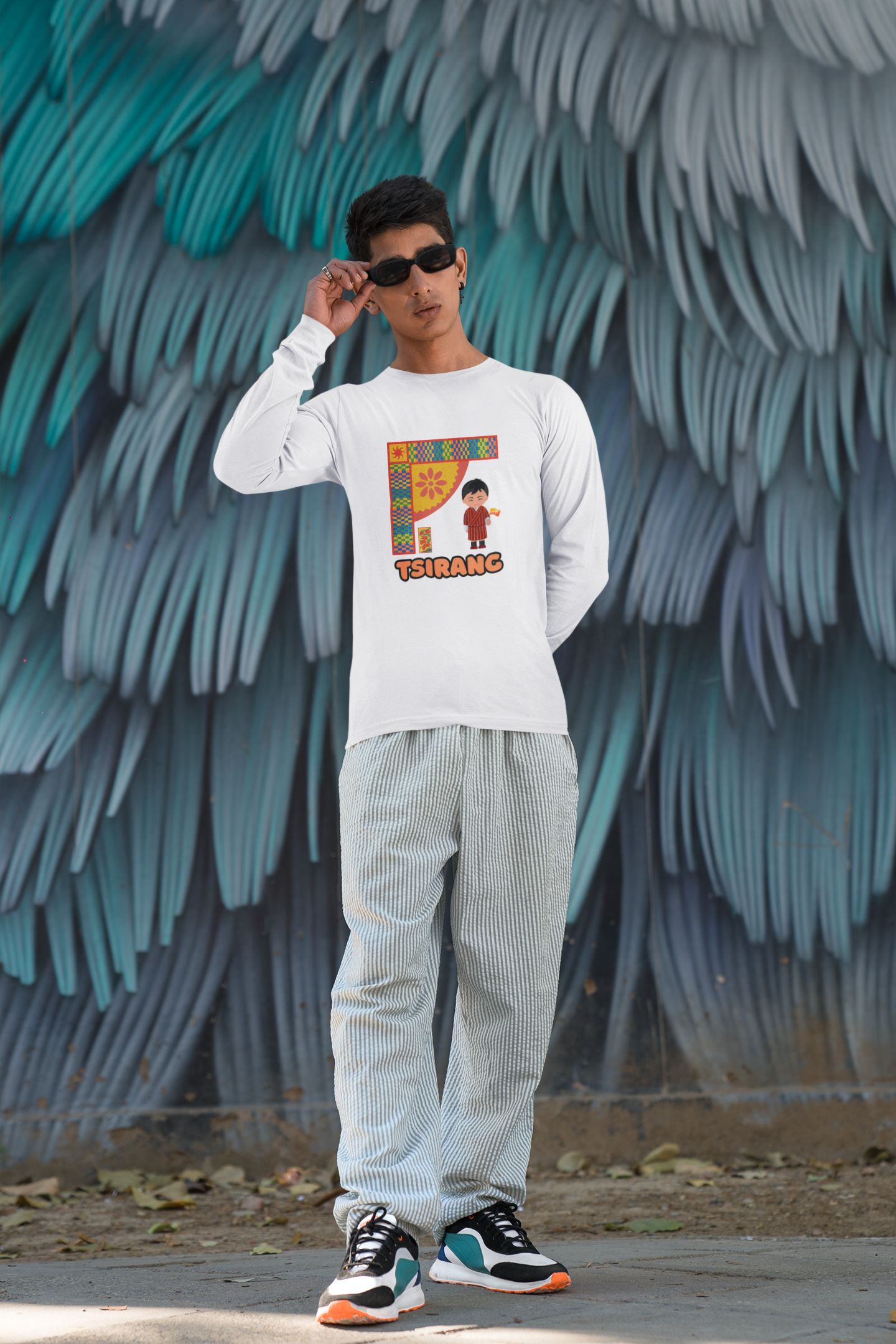 Tsirang Long Sleeve Tee | Unisex Cotton Shirt | Design 1