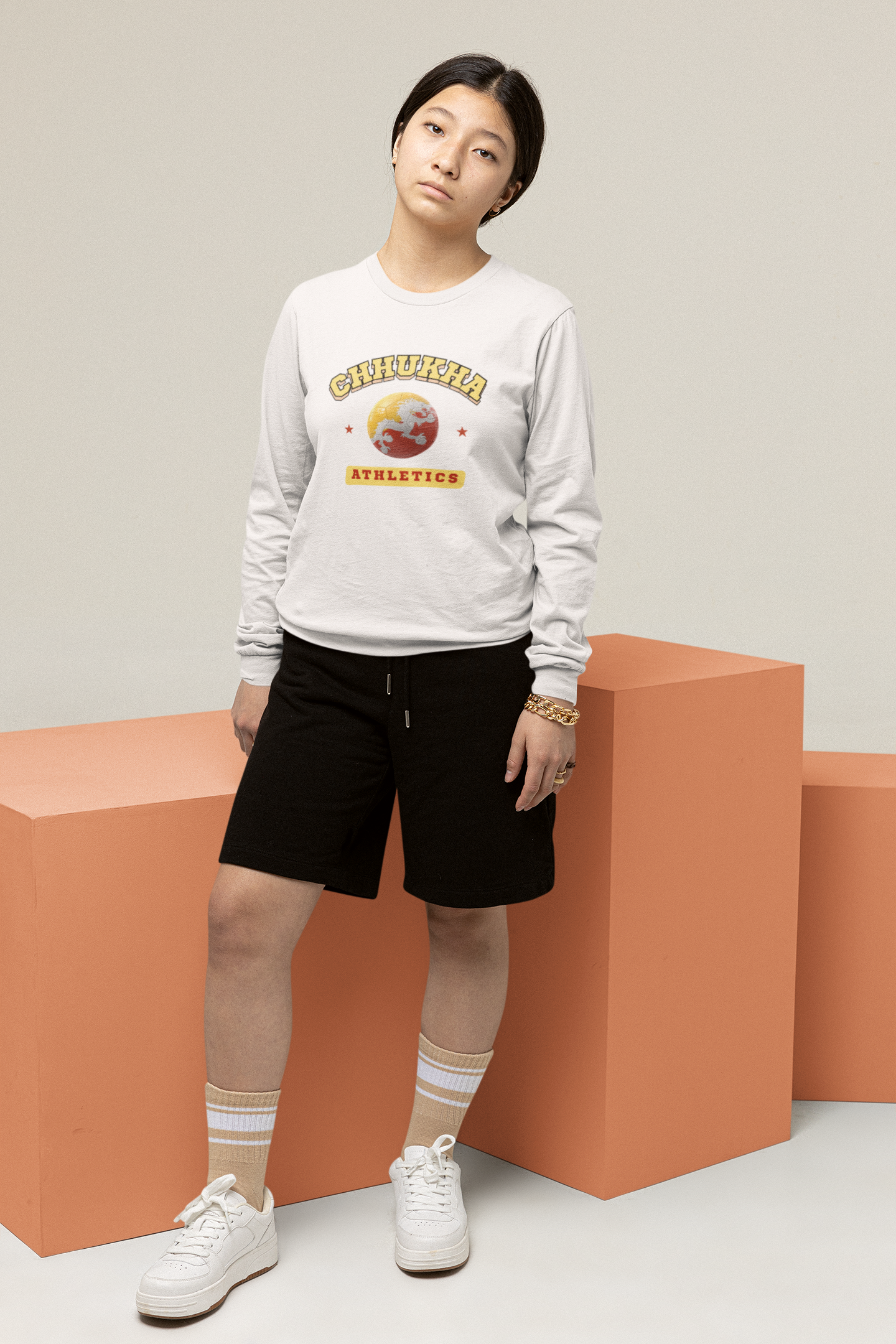 Chhukha Soccer Long Sleeve Tee | Unisex Cotton Shirt
